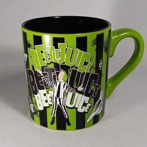 Beetlejuice Mug Green Stripe Silver Buffalo New